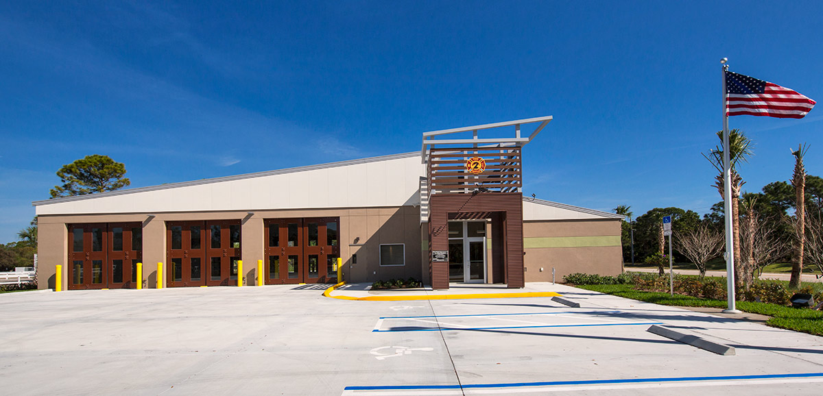 Architectiural view of Palm Beach Gardens fire and rescue.